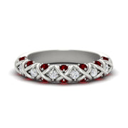 xoxo-half-eternity-diamond-wedding-band-with-ruby-in-white-gold-FD11380HBGRUDR-NL-WG